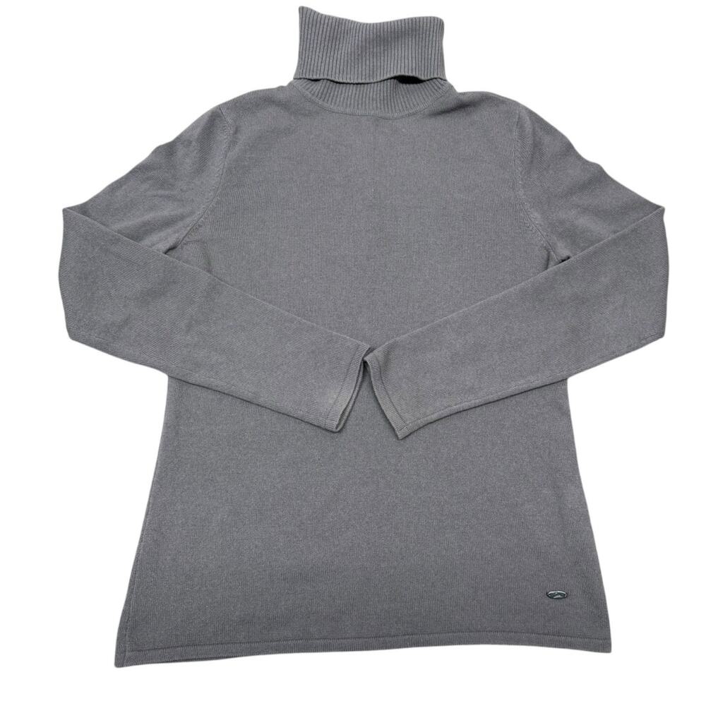 Emilio Pucci Gray Turtleneck Sweater Wool Cashmere Knit Italy Size 10 - Picture 3 of 8